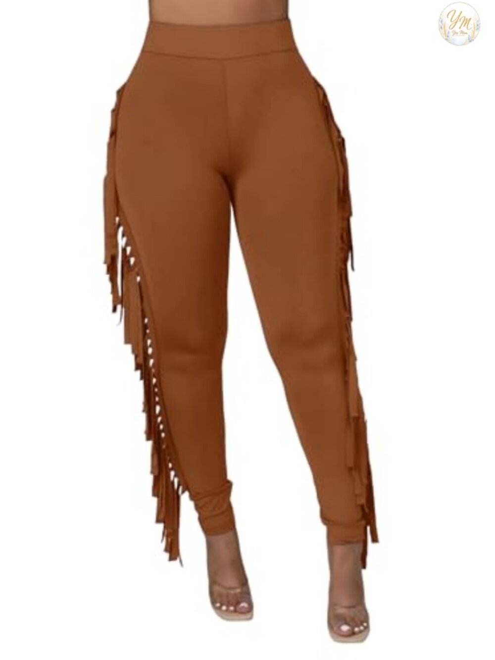 High Waist Fringe Tassel Skinny Ankle Pants Casual Party Streetwear